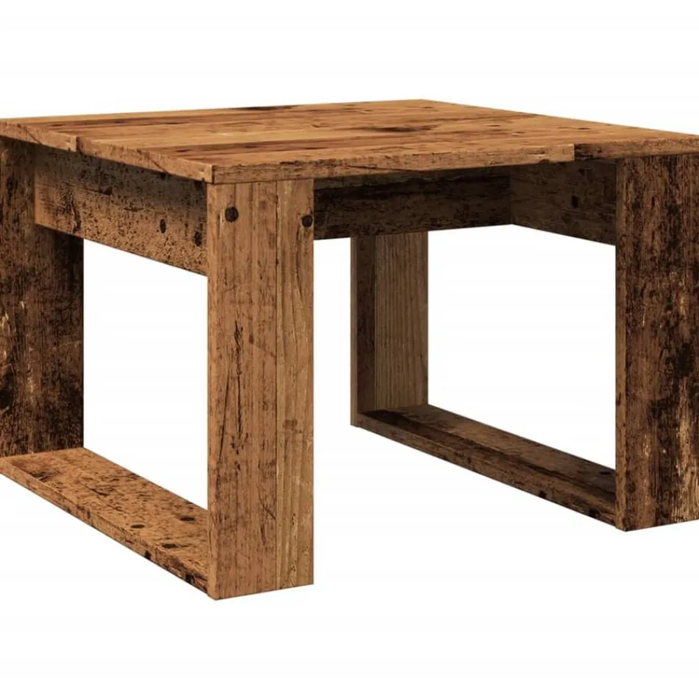 vidaXL Mesa auxiliar de madera de ingeniería envejecida 50x50x35 cm Madera antigua
