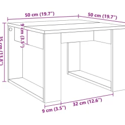 vidaXL Mesa auxiliar de madera de ingeniería envejecida 50x50x35 cm Madera antigua