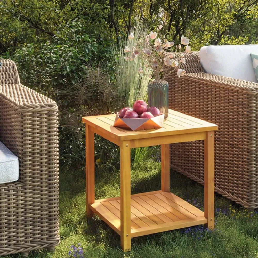 vidaXL Mesa auxiliar de madera maciza de acacia 45x45x45 cm Sale