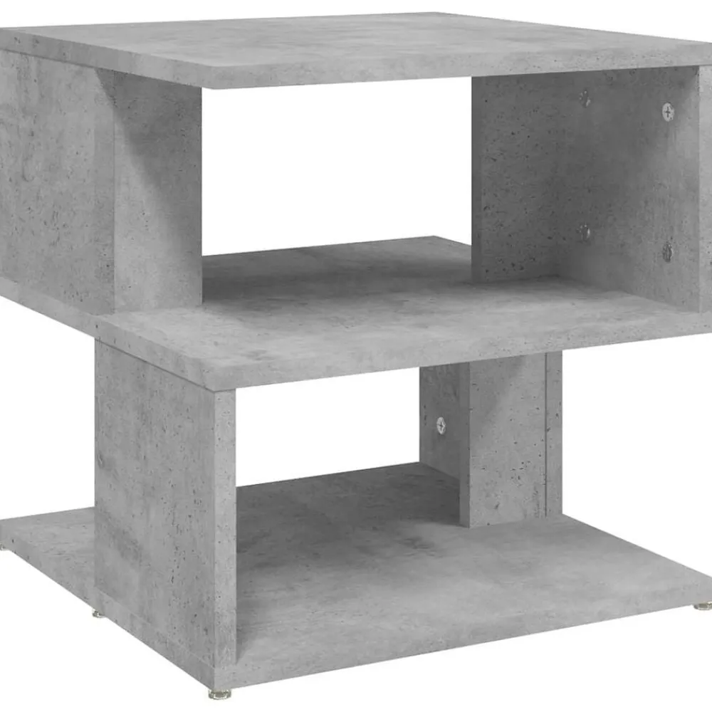 vidaXL Mesa auxiliar de madera ingeniería gris hormigón 40x40x40 cm Gris hormigón Best