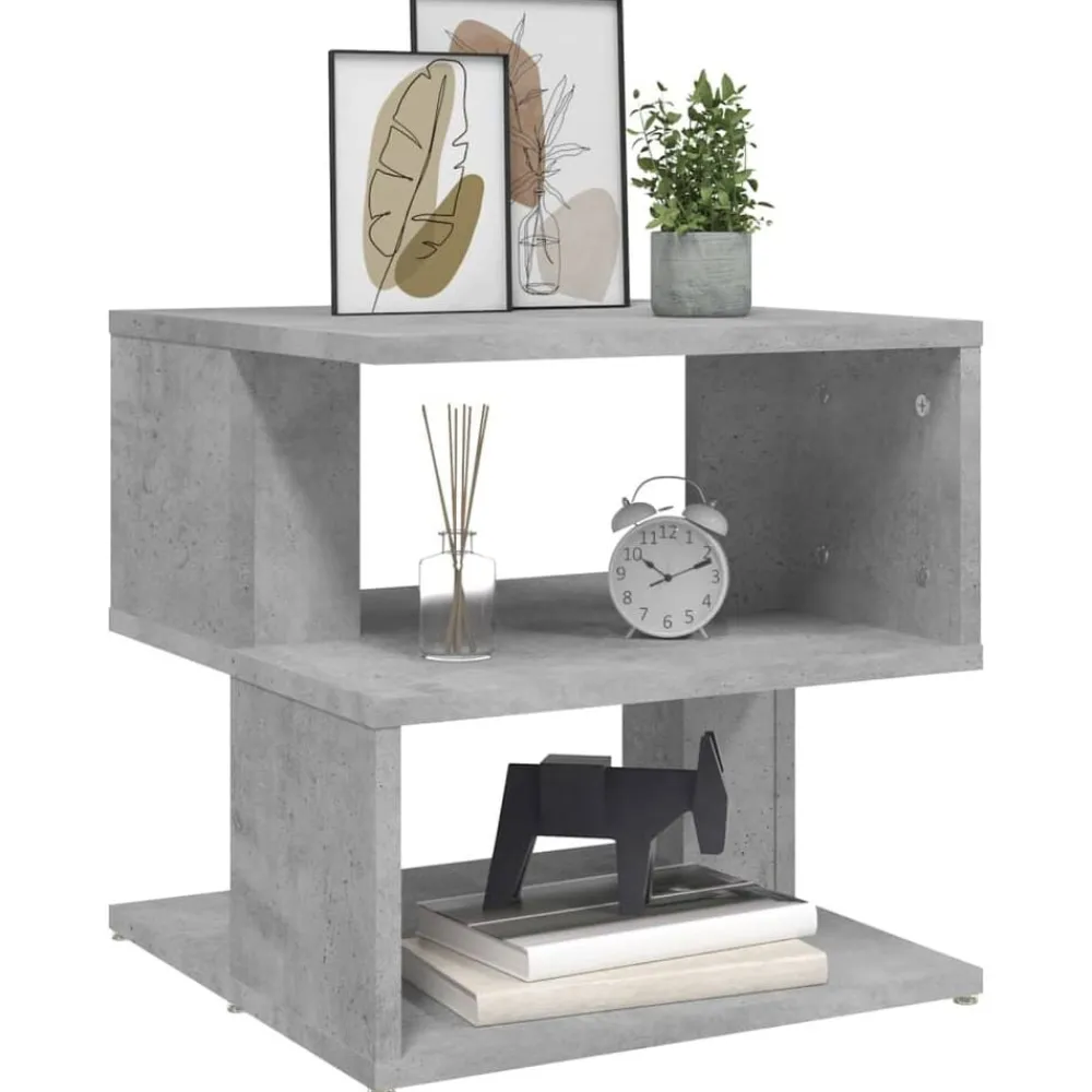 vidaXL Mesa auxiliar de madera ingeniería gris hormigón 40x40x40 cm Gris hormigón Best