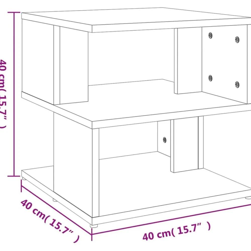 vidaXL Mesa auxiliar de madera ingeniería gris hormigón 40x40x40 cm Gris hormigón Best
