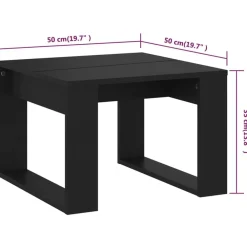 vidaXL Mesa auxiliar de madera contrachapada 50x50x35 cm Negro Hot