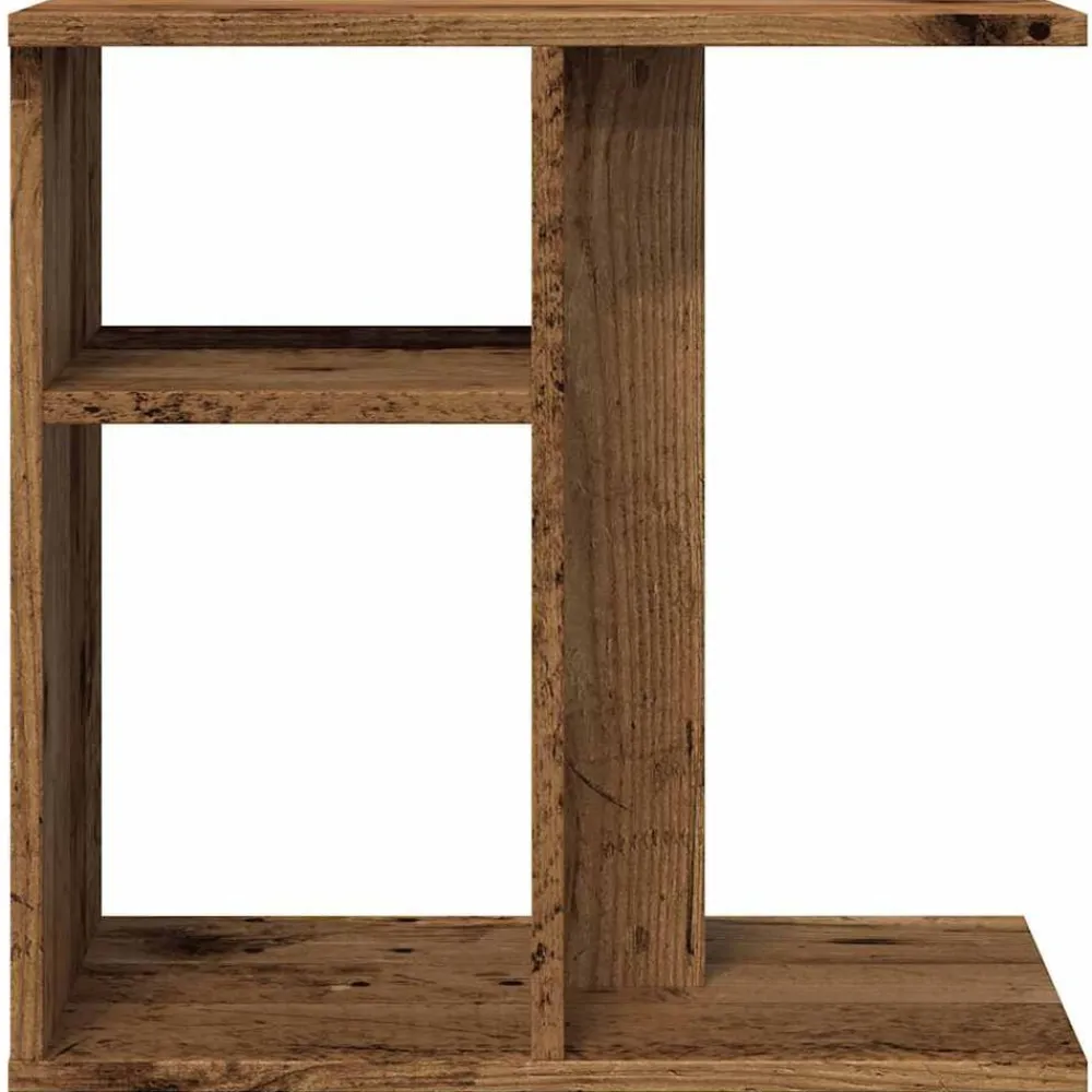 vidaXL Mesa auxiliar de madera contrachapada envejecida 50x30x50 cm Madera antigua Sale