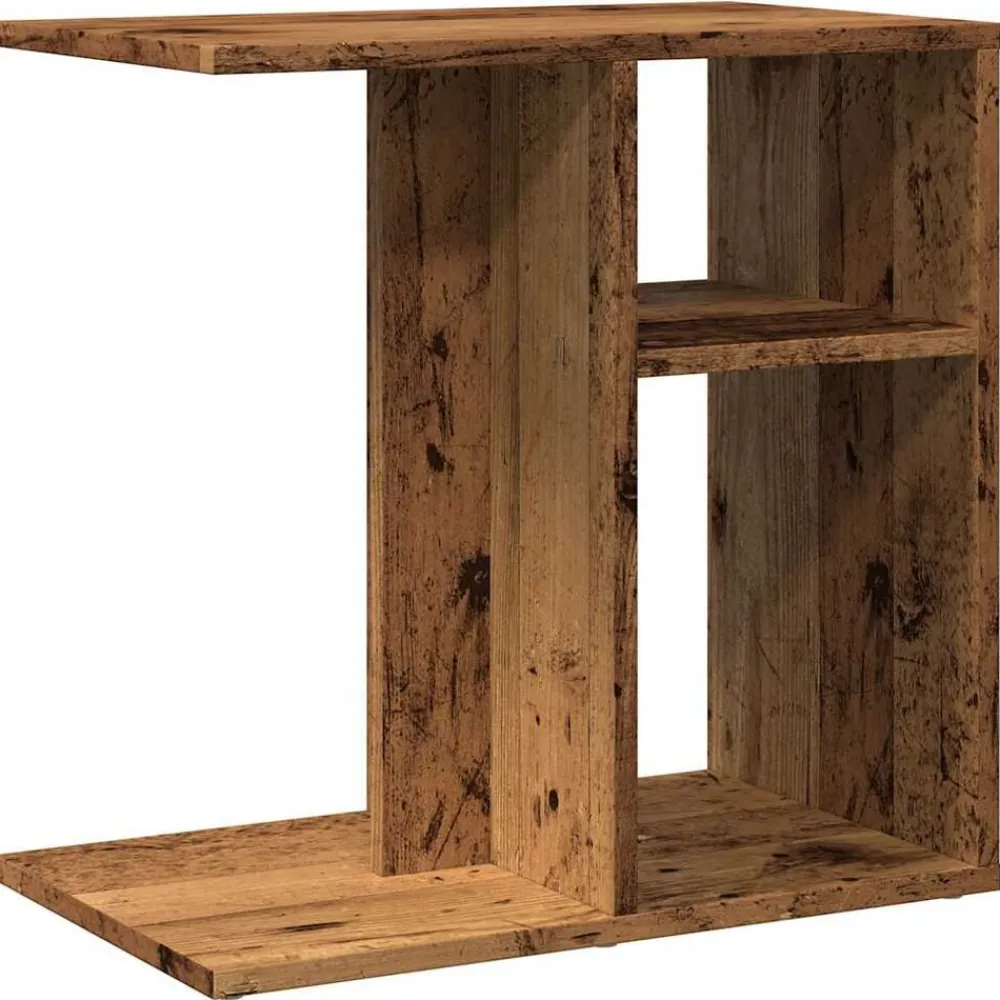 vidaXL Mesa auxiliar de madera contrachapada envejecida 50x30x50 cm Madera antigua Sale
