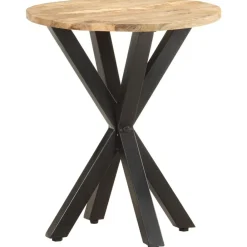 vidaXL Mesa auxiliar de madera maciza de mango 48x48x56 cm New