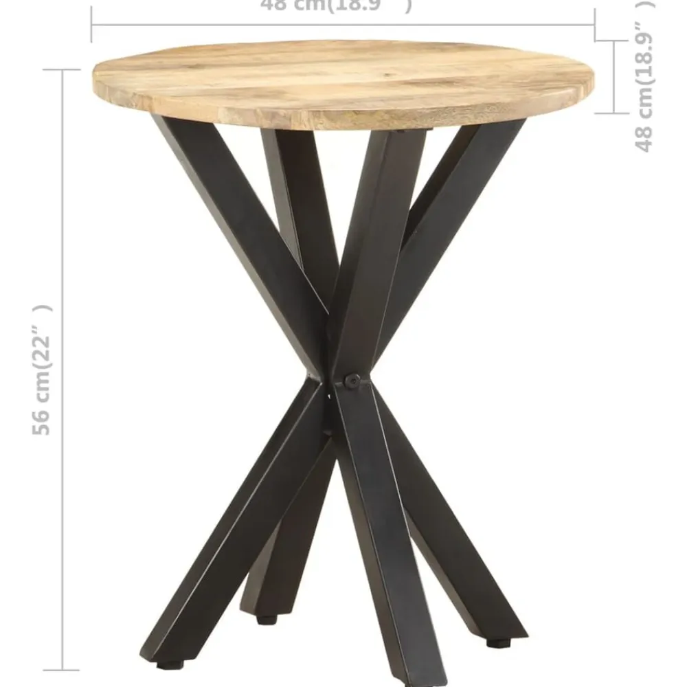 vidaXL Mesa auxiliar de madera maciza de mango 48x48x56 cm New