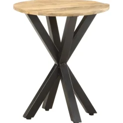 vidaXL Mesa auxiliar de madera maciza de mango 48x48x56 cm New