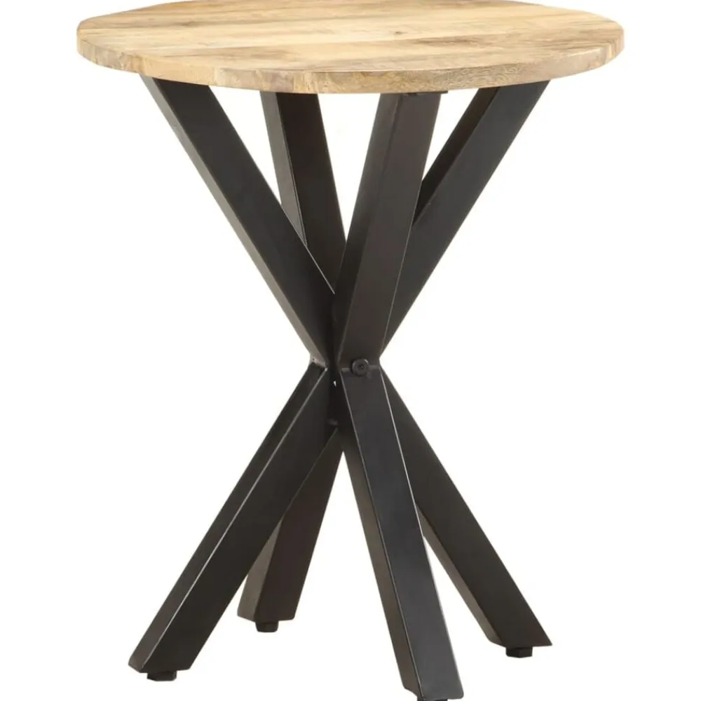 vidaXL Mesa auxiliar de madera maciza de mango 48x48x56 cm New