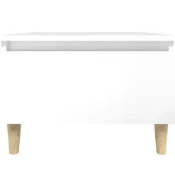 vidaXL Mesa auxiliar de madera contrachapada blanco brillo 50x46x35 cm Blanco brillante Sale
