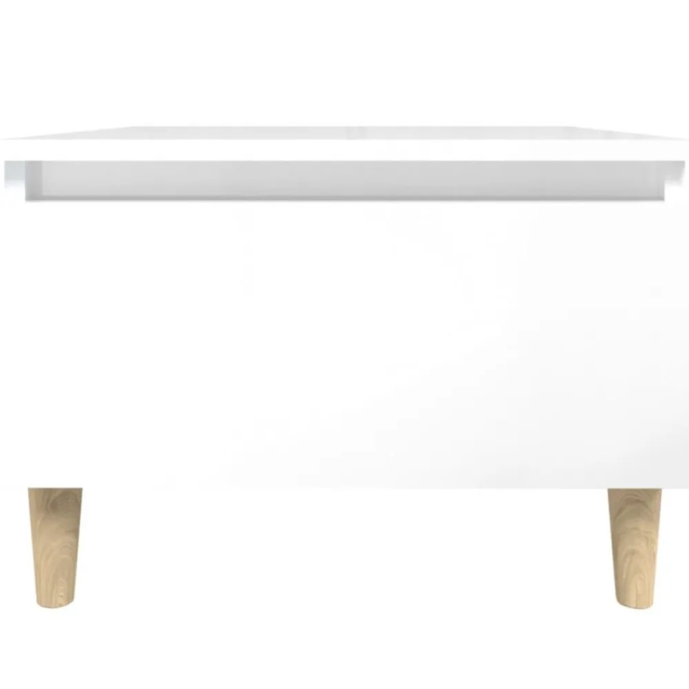 vidaXL Mesa auxiliar de madera contrachapada blanco brillo 50x46x35 cm Blanco brillante Sale