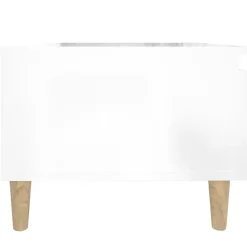 vidaXL Mesa auxiliar de madera contrachapada blanco brillo 50x46x35 cm Blanco brillante Sale