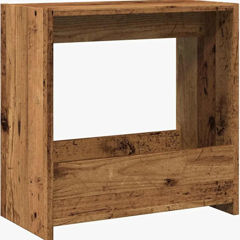 vidaXL Mesa auxiliar de madera contrachapada envejecida 50x26x50 cm Madera antigua Outlet