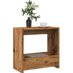 vidaXL Mesa auxiliar de madera contrachapada envejecida 50x26x50 cm Madera antigua Outlet