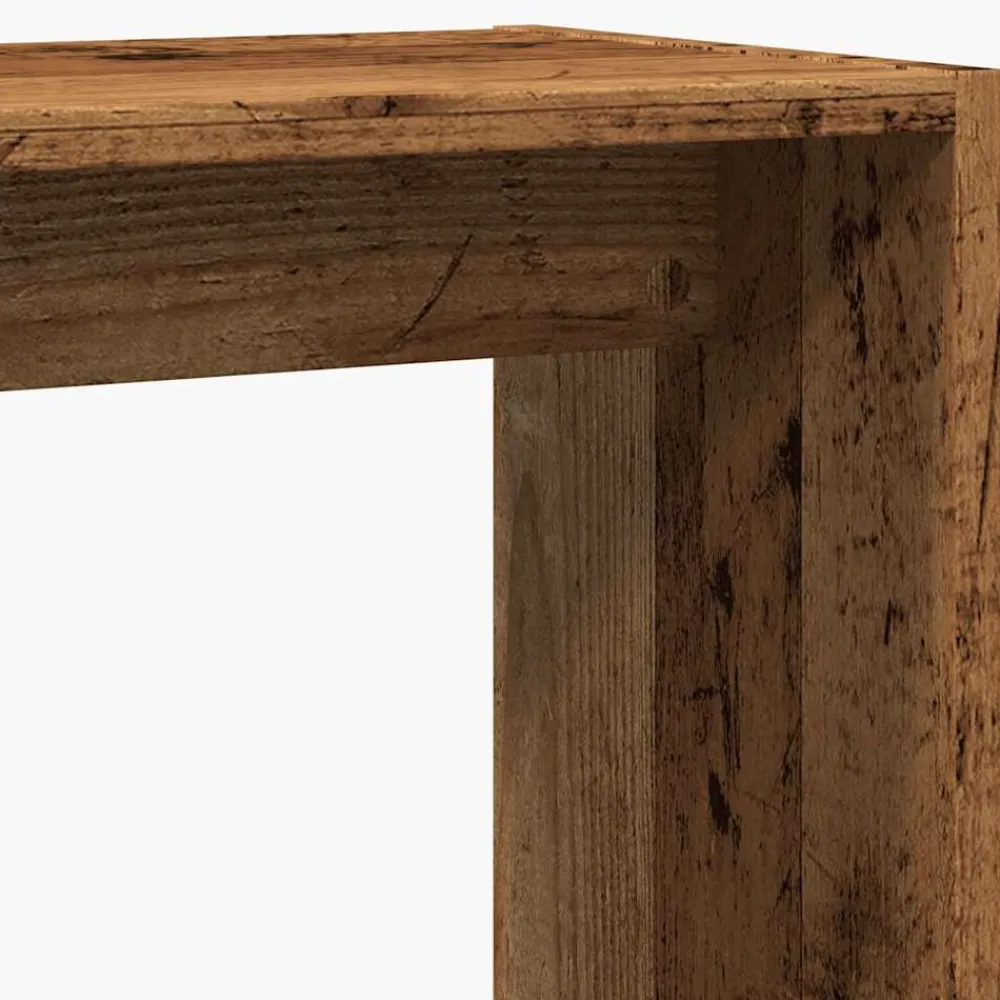 vidaXL Mesa auxiliar de madera contrachapada envejecida 50x26x50 cm Madera antigua Outlet