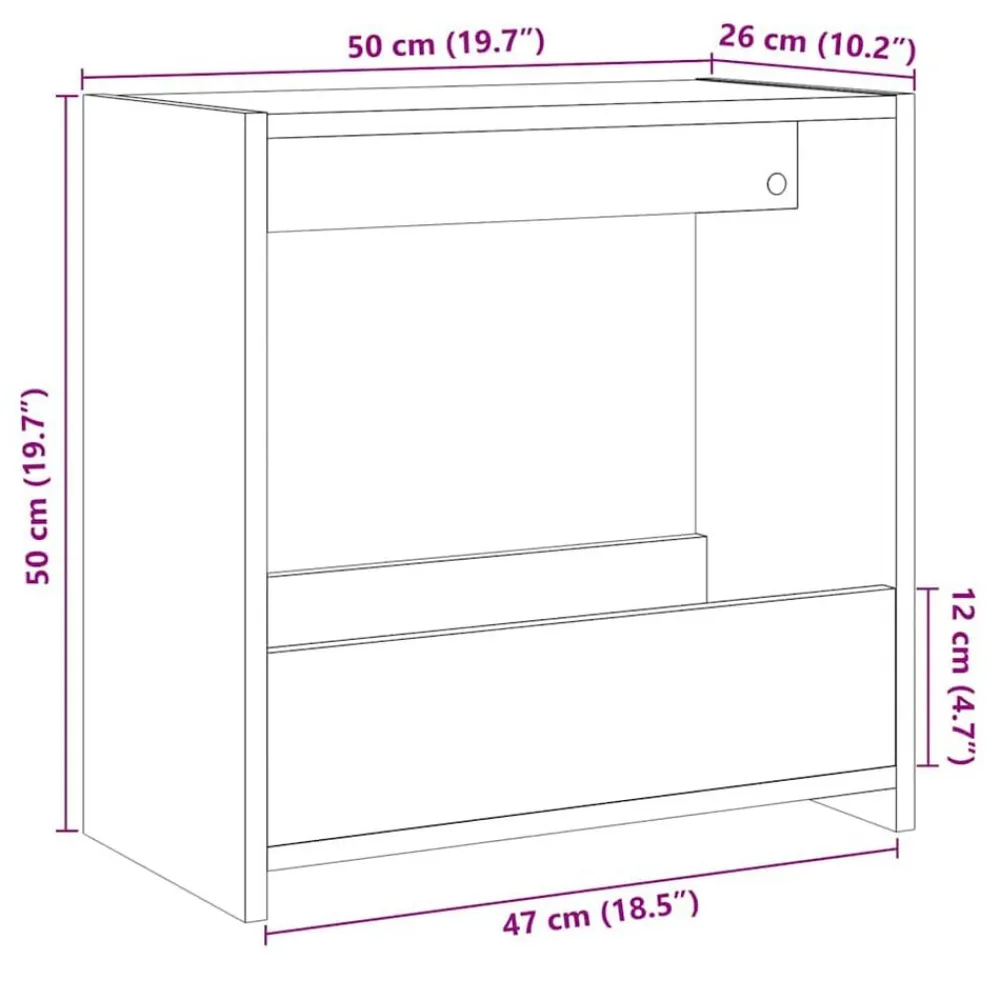 vidaXL Mesa auxiliar de madera contrachapada envejecida 50x26x50 cm Madera antigua Outlet