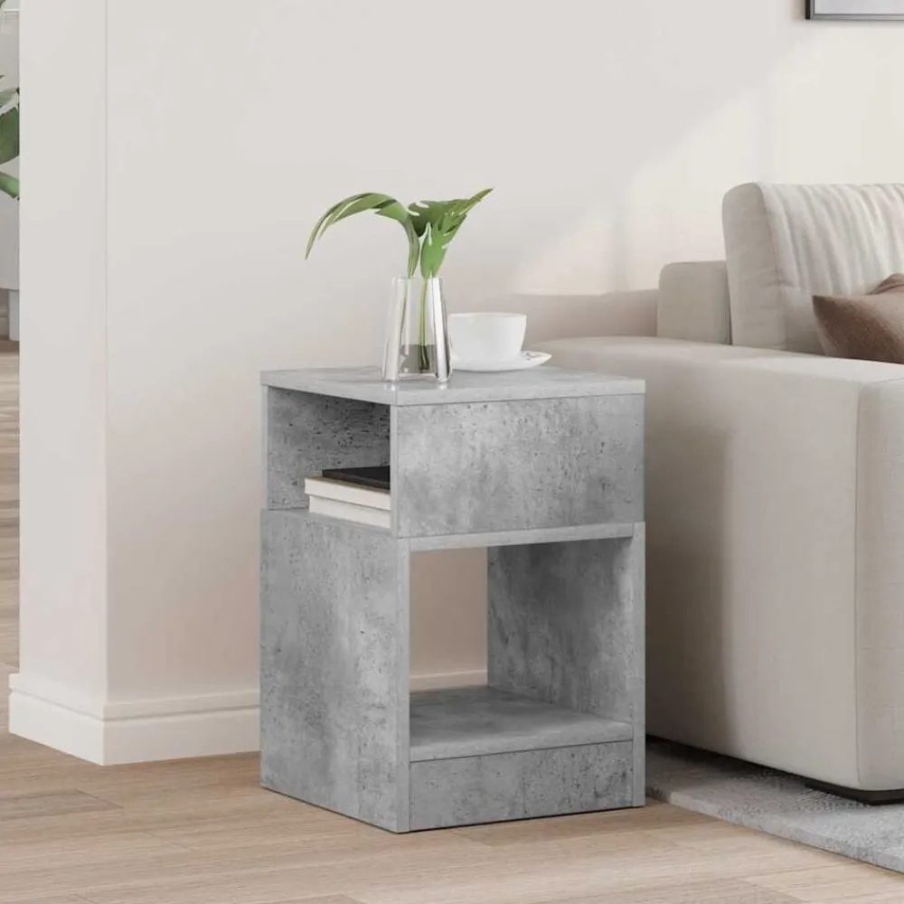 vidaXL Mesas-Mesa Auxiliar Gris Concreto 30,5 x 30 x 45 cm