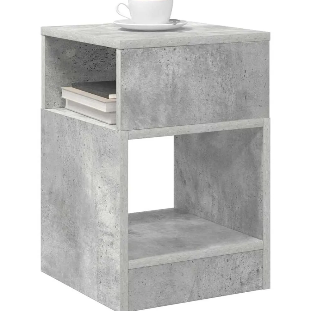 vidaXL Mesas-Mesa Auxiliar Gris Concreto 30,5 x 30 x 45 cm