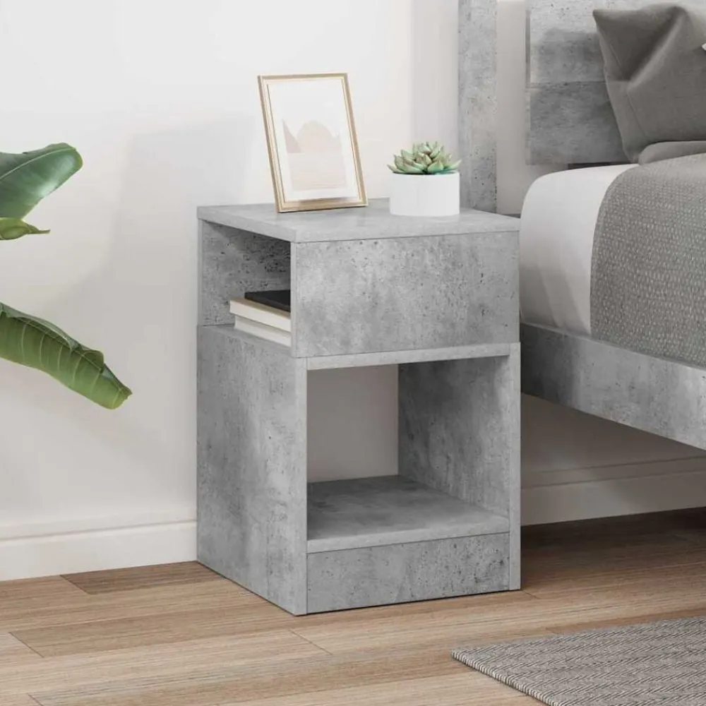 vidaXL Mesas-Mesa Auxiliar Gris Concreto 30,5 x 30 x 45 cm