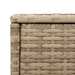 vidaXL Mesa auxiliar jardín tapa vidrio ratán PE 58x27,5x55 cm Beige Hot