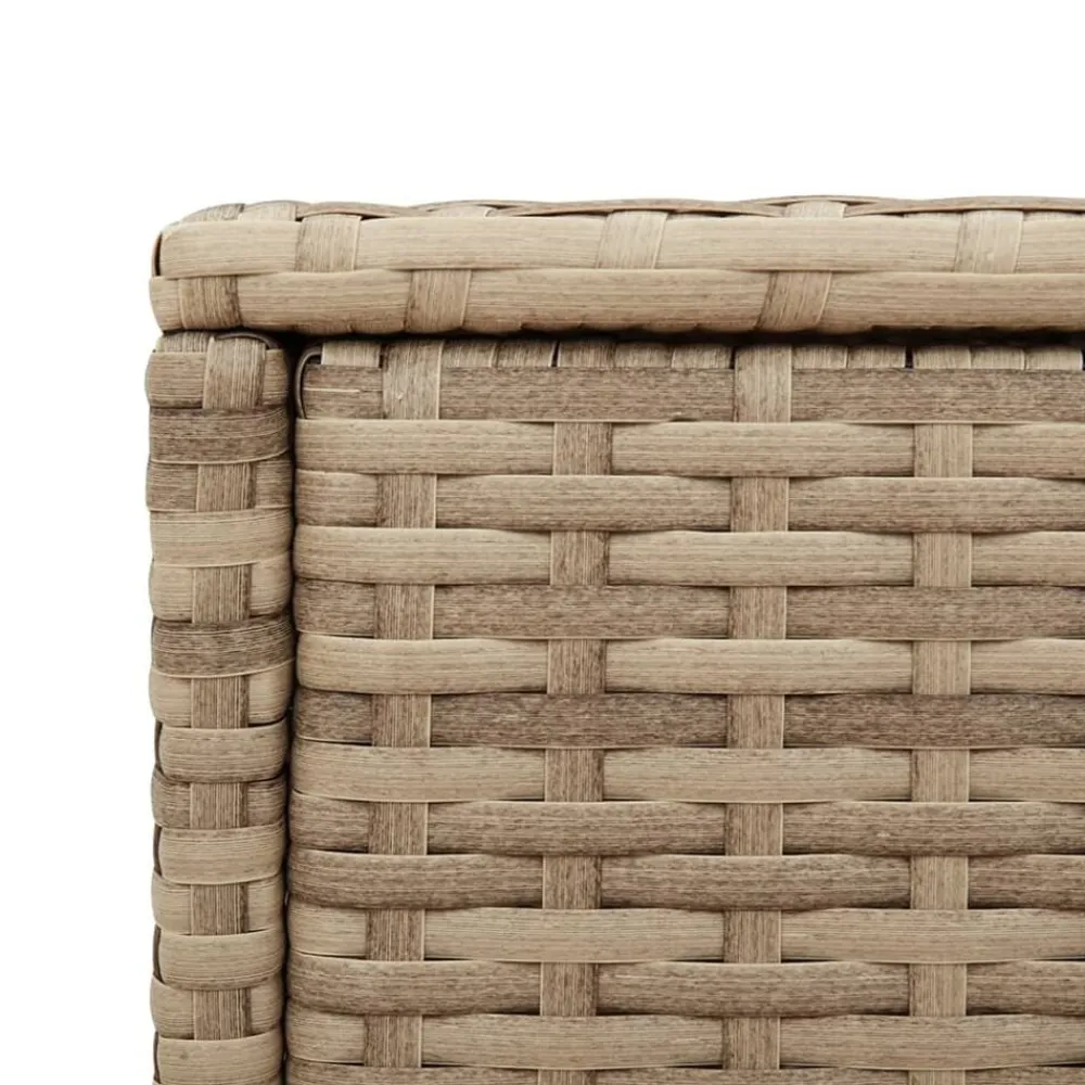 vidaXL Mesa auxiliar jardín tapa vidrio ratán PE 58x27,5x55 cm Beige Hot