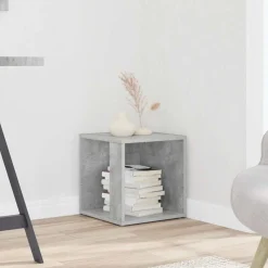 vidaXL Armarios Y Almacenamiento-Mesa auxiliar madera contrachapada gris hormigón 33x33x34,5 cm