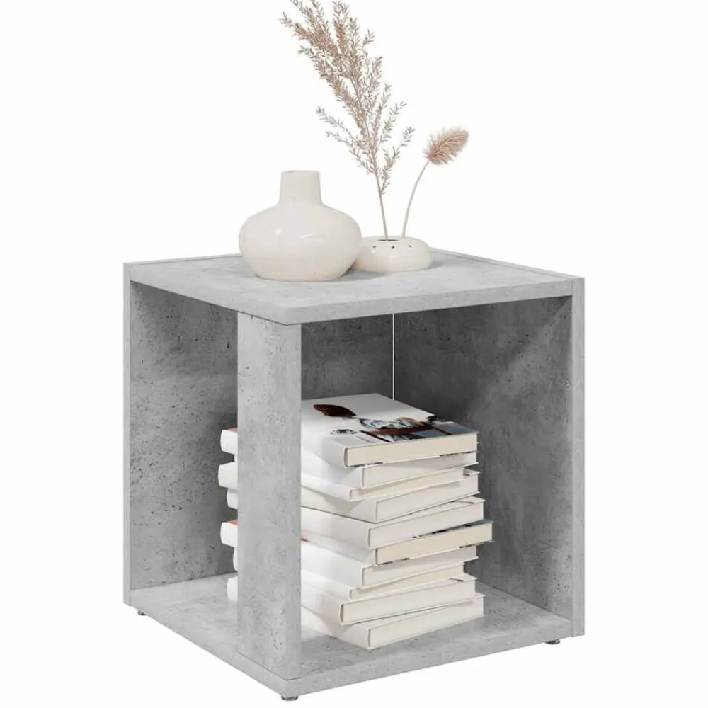 vidaXL Armarios Y Almacenamiento-Mesa auxiliar madera contrachapada gris hormigón 33x33x34,5 cm