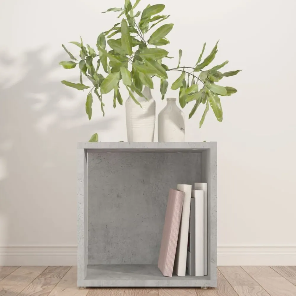 vidaXL Armarios Y Almacenamiento-Mesa auxiliar madera contrachapada gris hormigón 33x33x34,5 cm