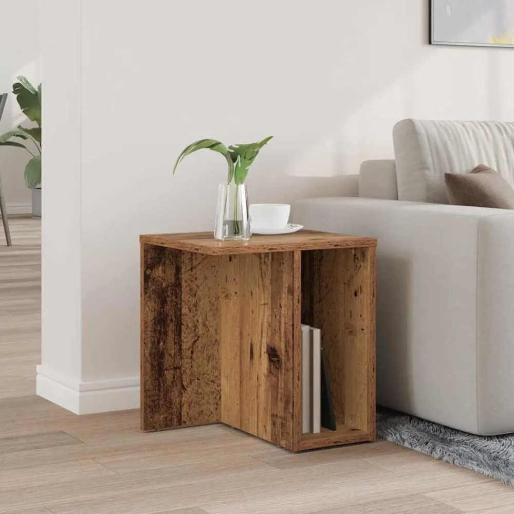 vidaXL Mesas-Mesa Auxiliar Madera vieja 37 x 32 x 40 cm Madera de ingeniería