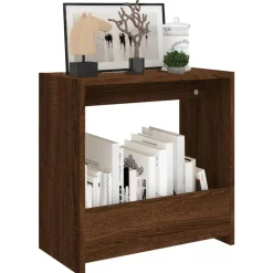vidaXL Mesas-Mesa auxiliar madera contrachapada roble marrón 50x26x50 cm