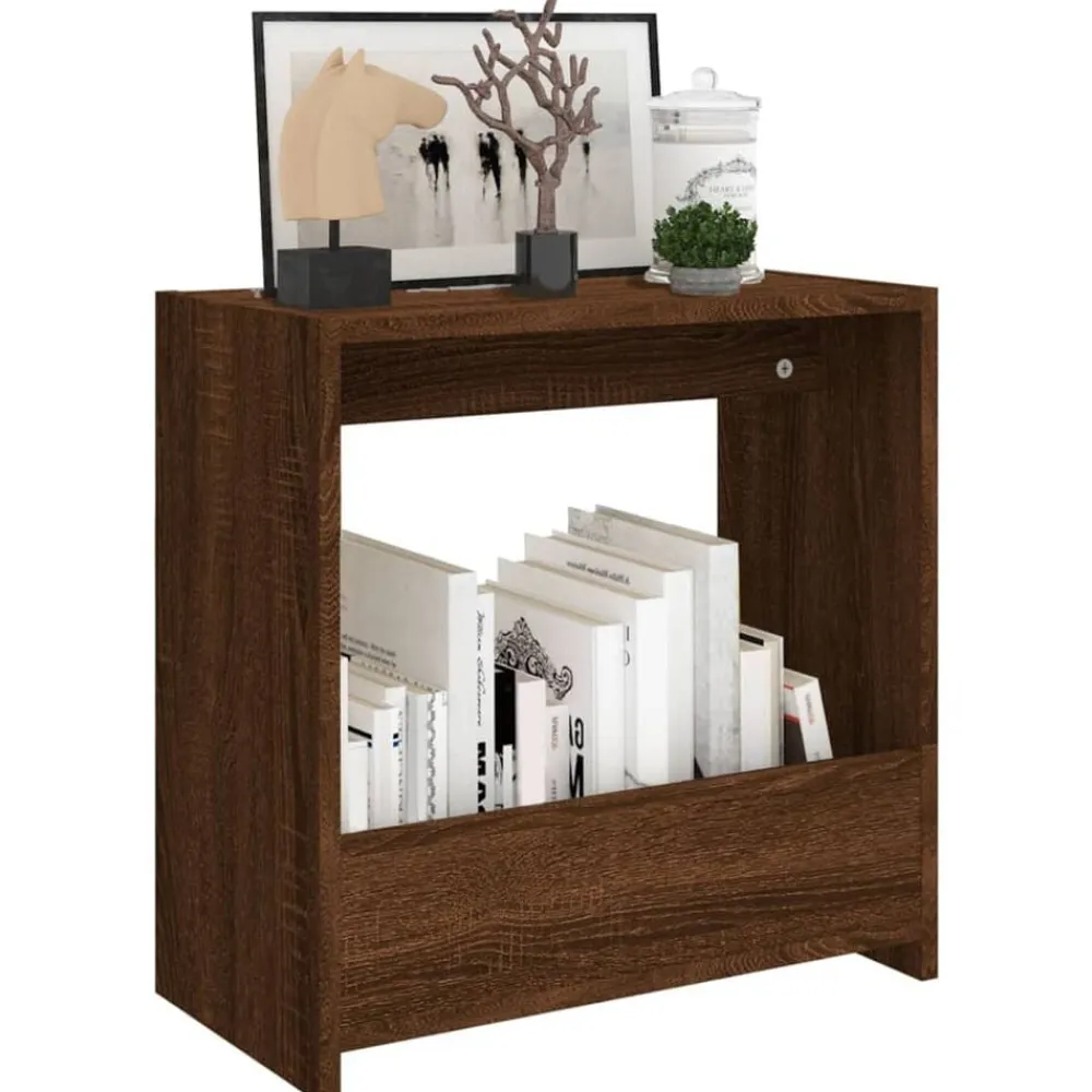 vidaXL Mesas-Mesa auxiliar madera contrachapada roble marrón 50x26x50 cm