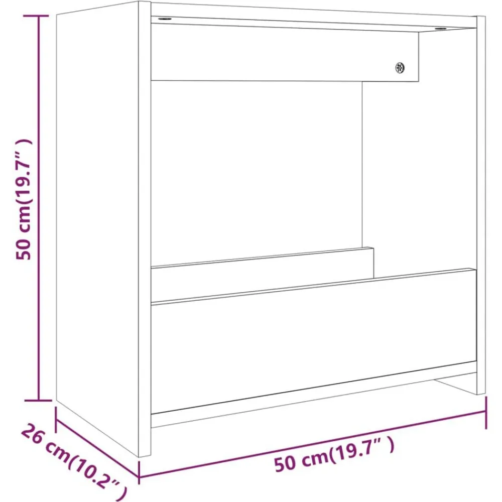 vidaXL Mesas-Mesa auxiliar madera contrachapada roble marrón 50x26x50 cm
