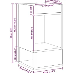 vidaXL Mesas-Mesa Auxiliar Roble artesanal 30 x 30 x 56 cm