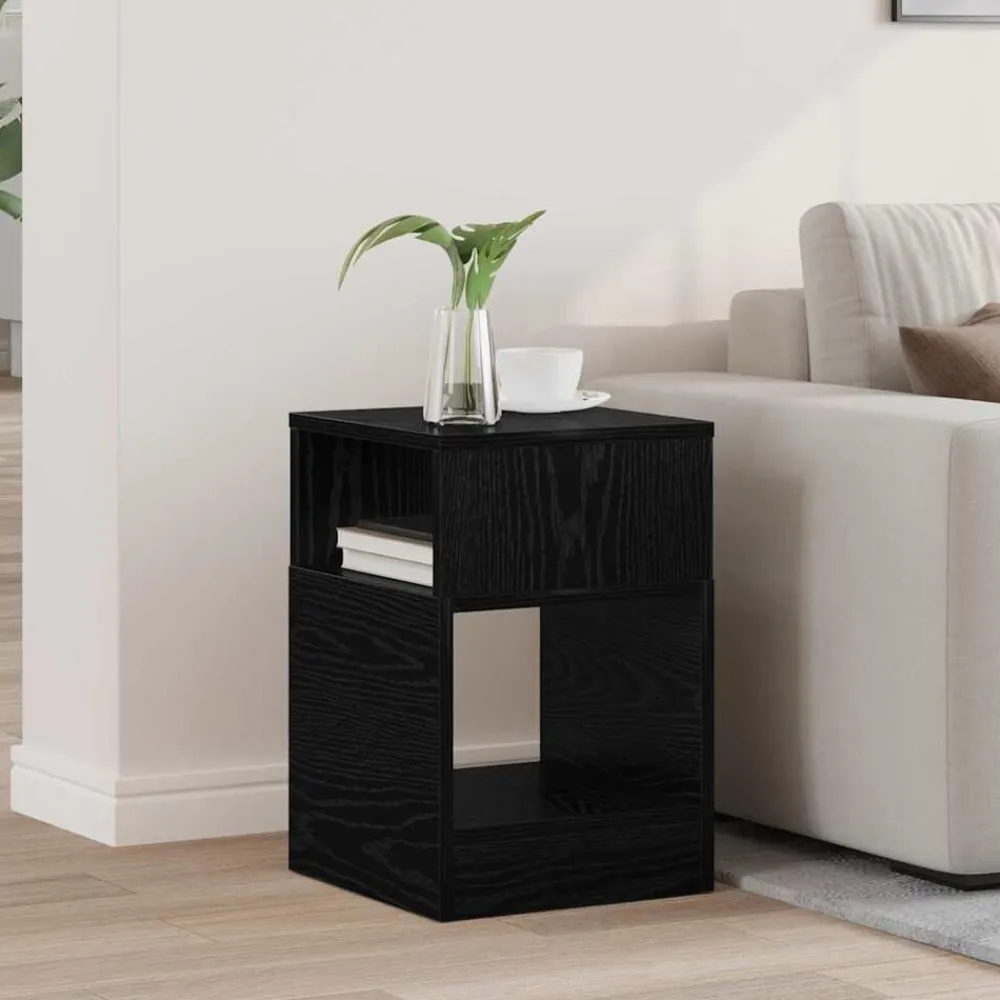 vidaXL Mesa Auxiliar 30,5 x 30 x 45 cm Roble negro Hot