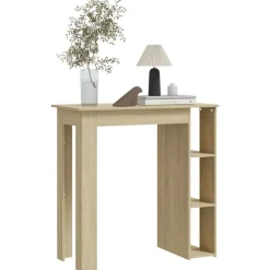 vidaXL Mesas-Mesa bar con estante contrachapada 102x50x103,5 cm