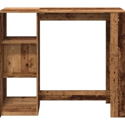 vidaXL Mesa bar con estante madera envejecida 124x46x103,5 cm Madera antigua Best