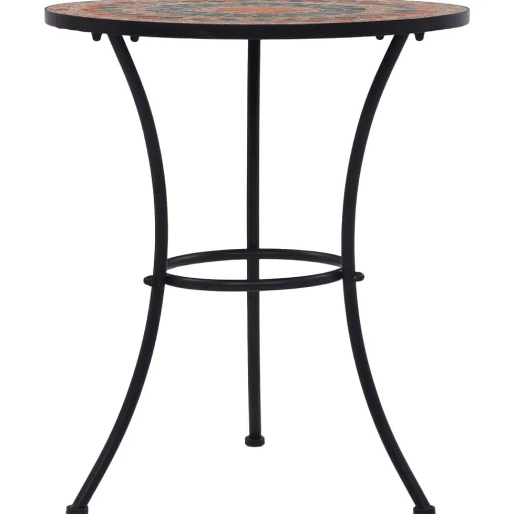 vidaXL Muebles De Jardín-Mesa bistró de mosaico cerámica naranja/gris 60 cm