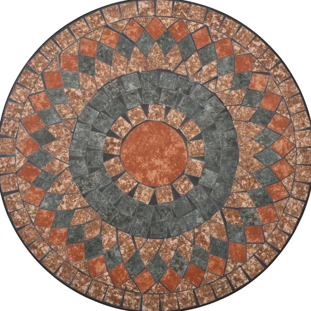 vidaXL Muebles De Jardín-Mesa bistró de mosaico cerámica naranja/gris 60 cm