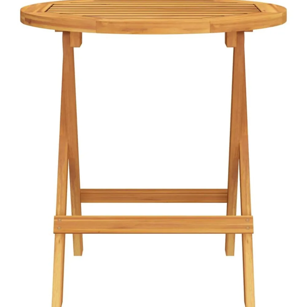 vidaXL Muebles De Jardín-Mesa bistró de terraza madera maciza de acacia Ø46x47 cm
