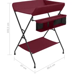 vidaXL Mesa cambiadora de hierro Rojo Sale