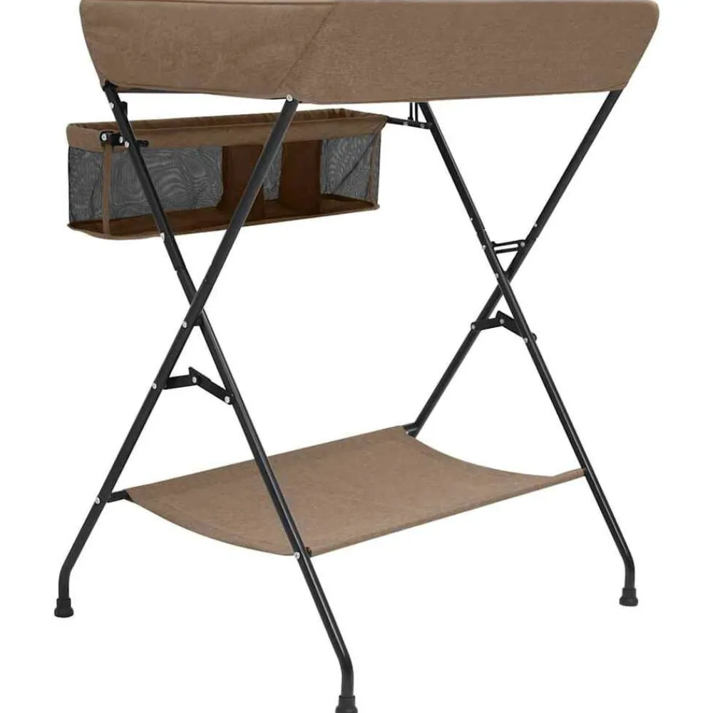 Niños vidaXL Pañales Y Cuidado Del Bebé-Mesa cambiadora hierro gris taupe