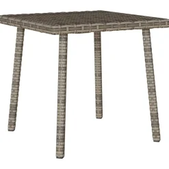 vidaXL Mesa centro jardín rectangular 40x40x37cm ratán sintético Gris Best