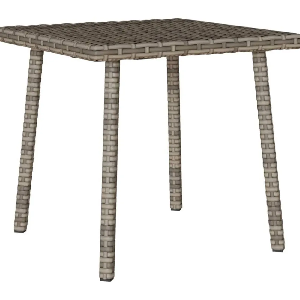 vidaXL Mesa centro jardín rectangular 40x40x37cm ratán sintético Gris Best