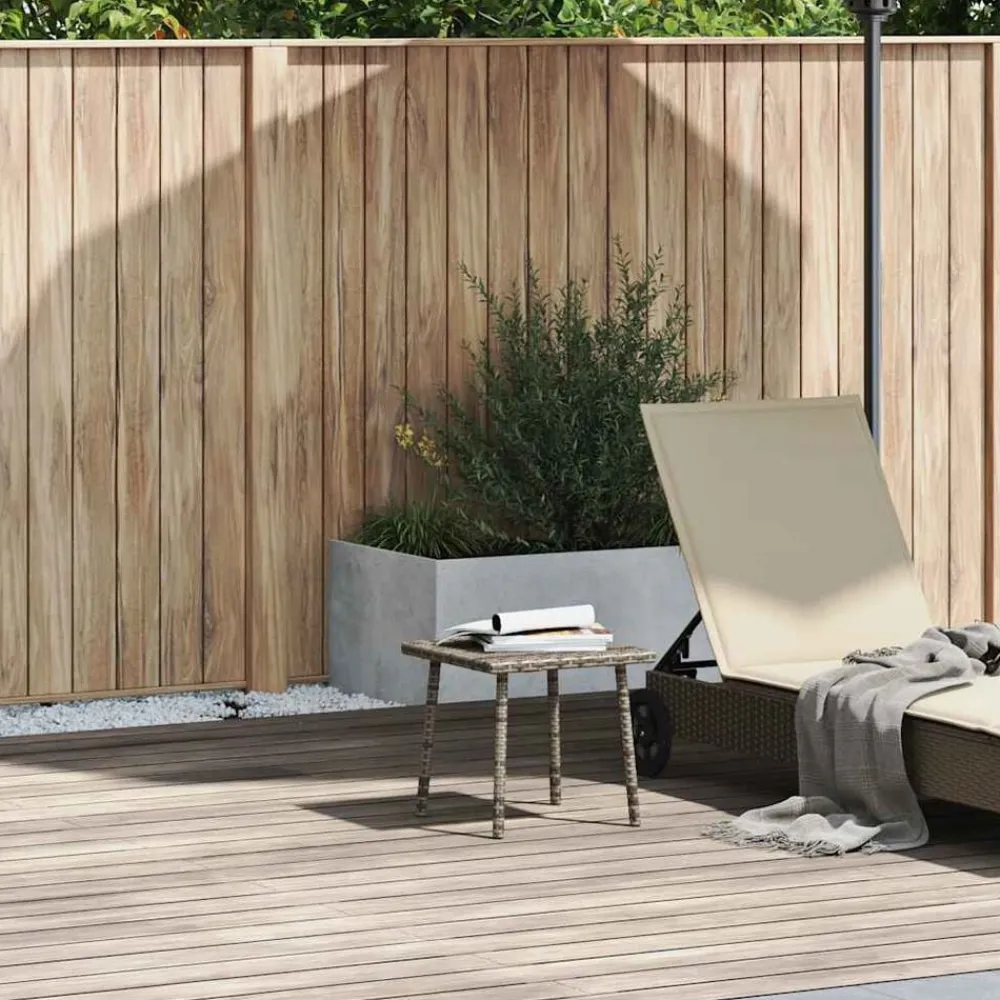 vidaXL Mesa centro jardín rectangular 40x40x37cm ratán sintético Gris Best