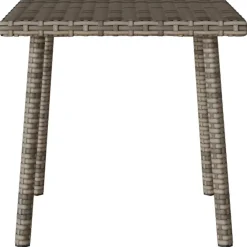 vidaXL Mesa centro jardín rectangular 40x40x37cm ratán sintético Gris Best