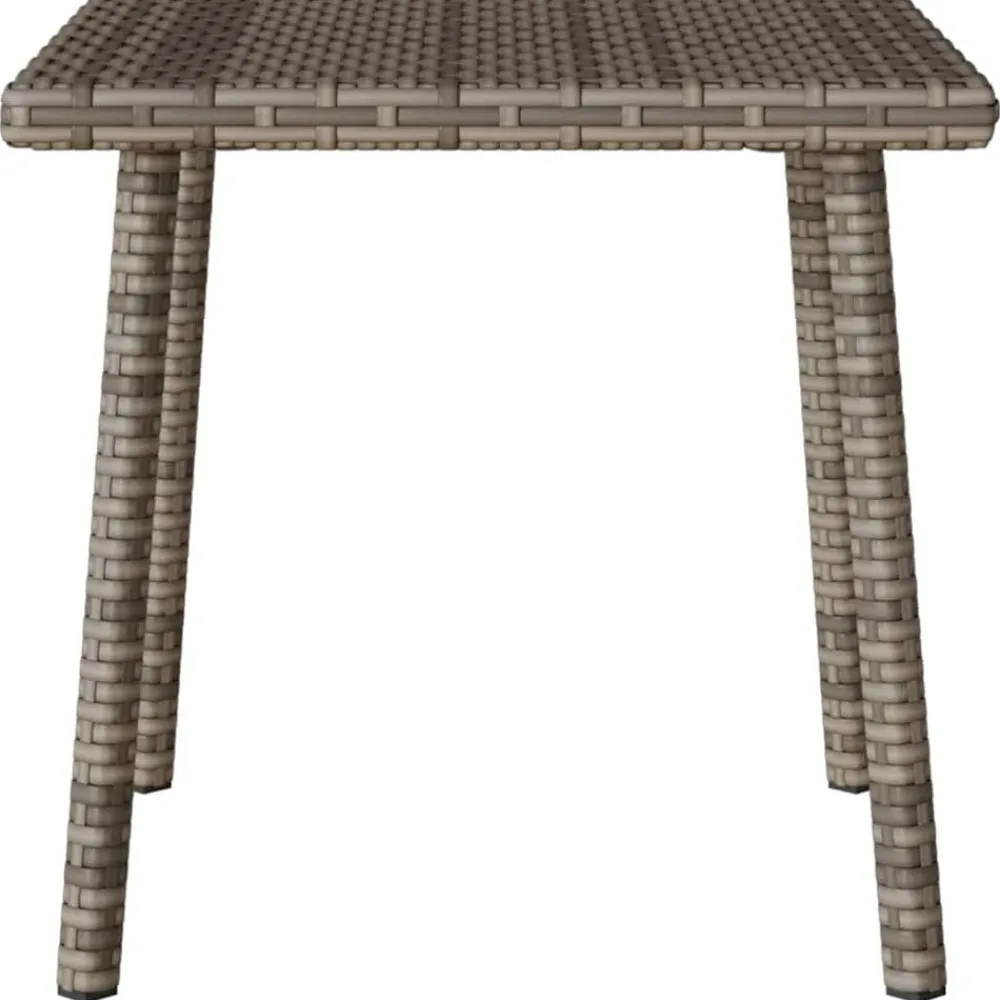 vidaXL Mesa centro jardín rectangular 40x40x37cm ratán sintético Gris Best