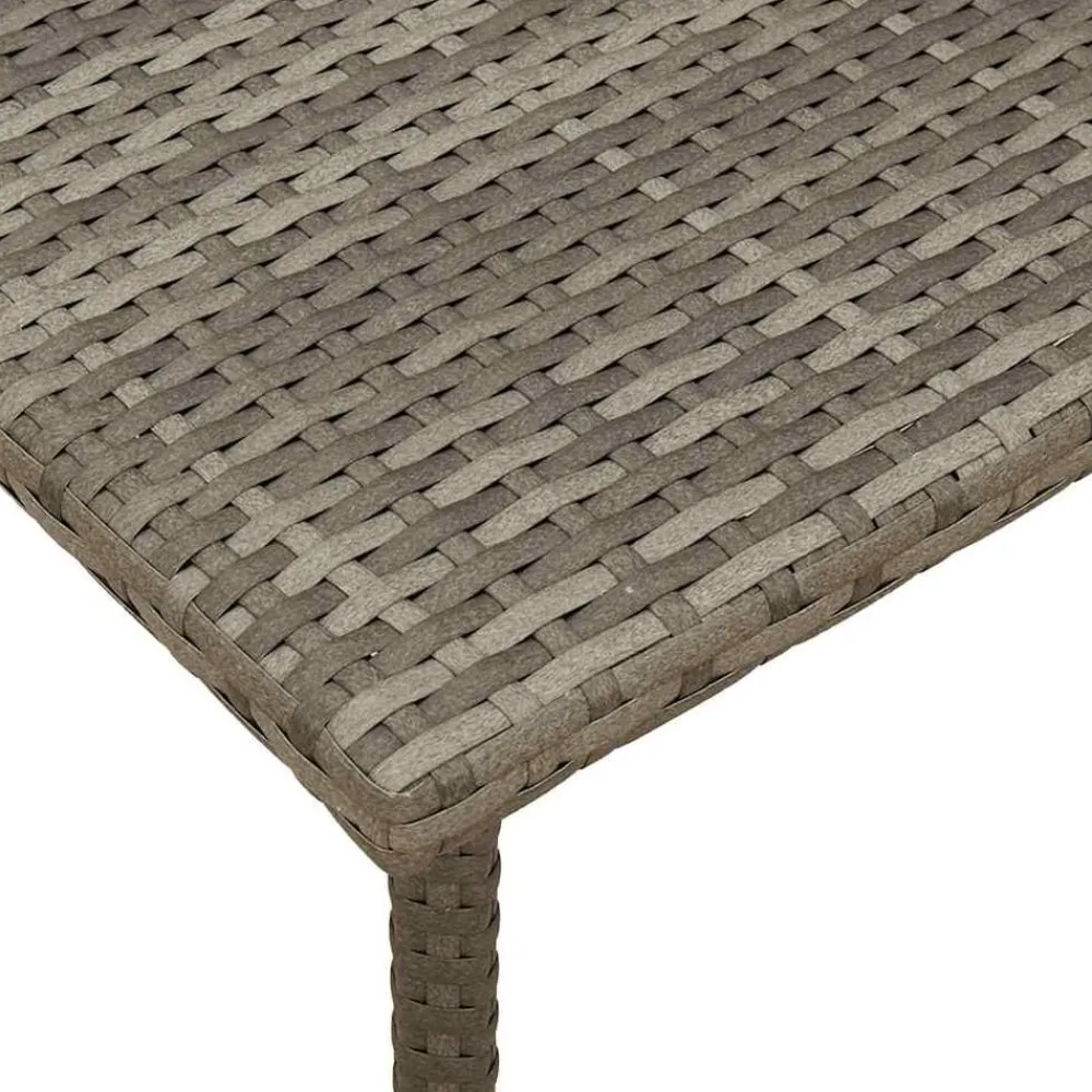 vidaXL Mesa centro jardín rectangular 40x40x37cm ratán sintético Gris Best