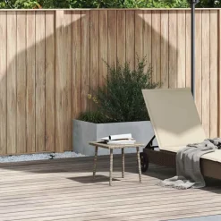 vidaXL Mesa centro jardín rectangular 40x40x37cm Gris claro Outlet