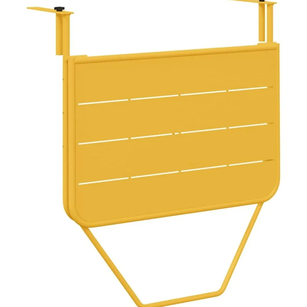vidaXL Mesa Colgante de Balcón 60 x 39 x 65 cm Acero Mostaza Online