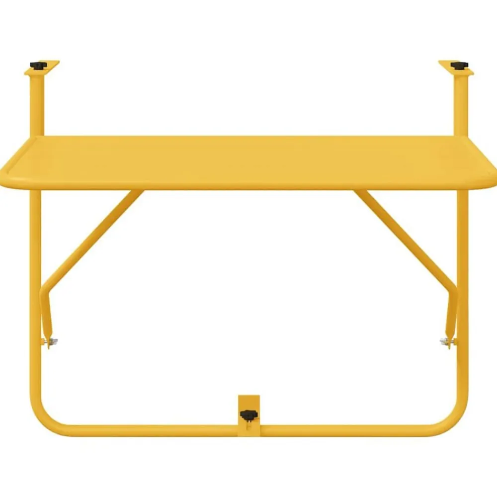 vidaXL Mesa Colgante de Balcón 60 x 39 x 65 cm Acero Mostaza Online
